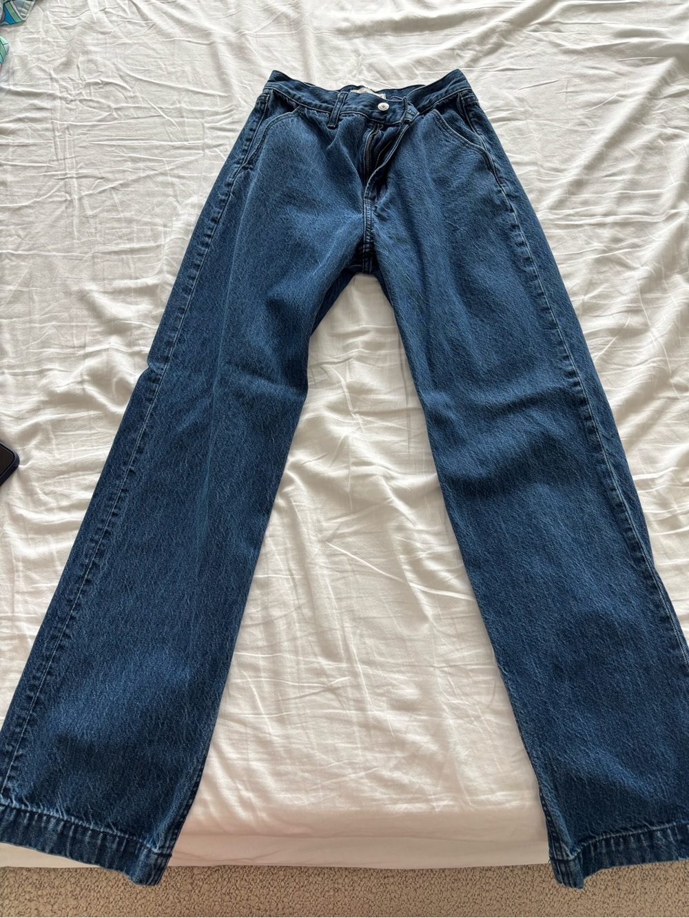 Abercrombie & Fitch Women's Dark Blue Straight Leg Jeans